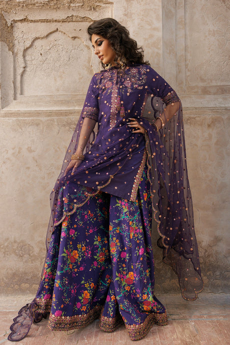 3-PC Embroidered Raw-Silk Suit by Charizma