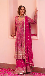 Real Georgette Embroidered Sharara Suit