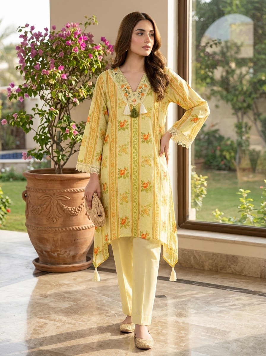 Mal Chanderi Embroidered Co-Ord Set
