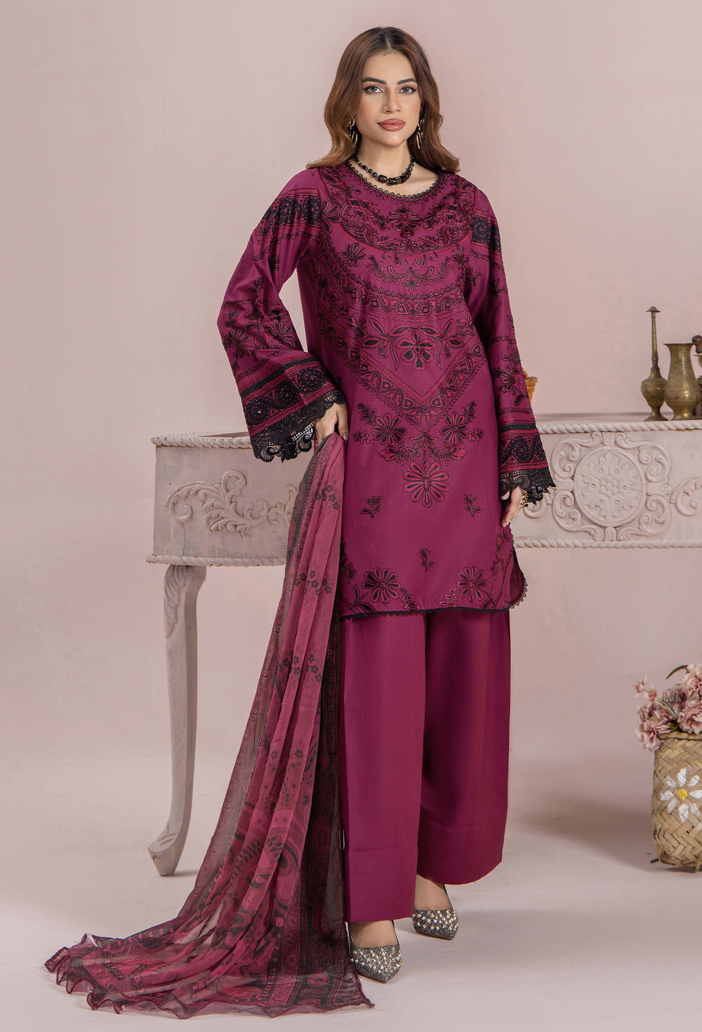 Adan's Libas Embroidered Lawn