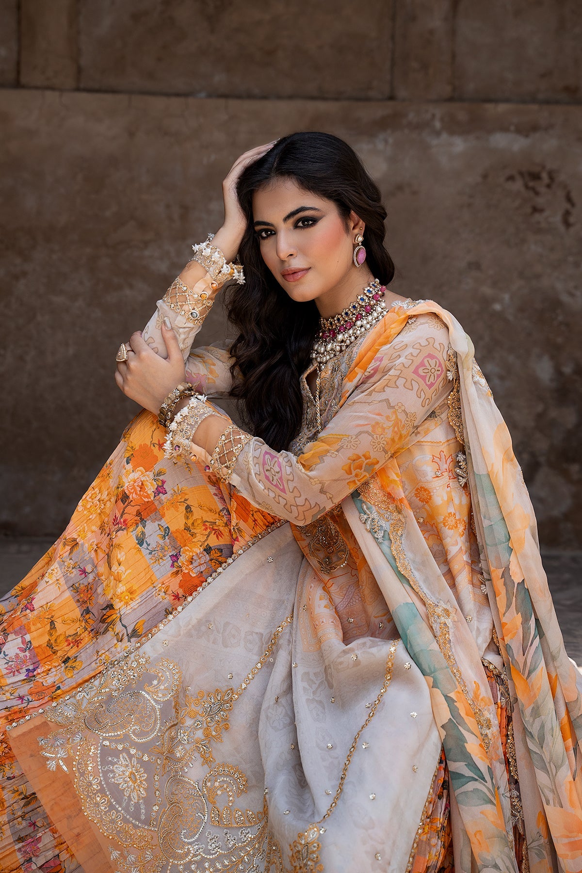 Vasal Embroidered Chiffon Suit By Charizma