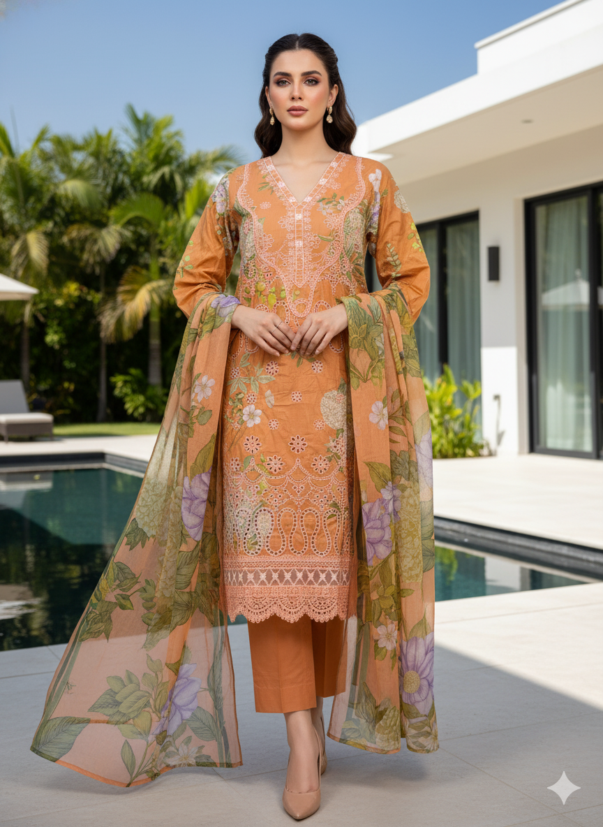 Luxury Embroidered Lawn Ready To Ship