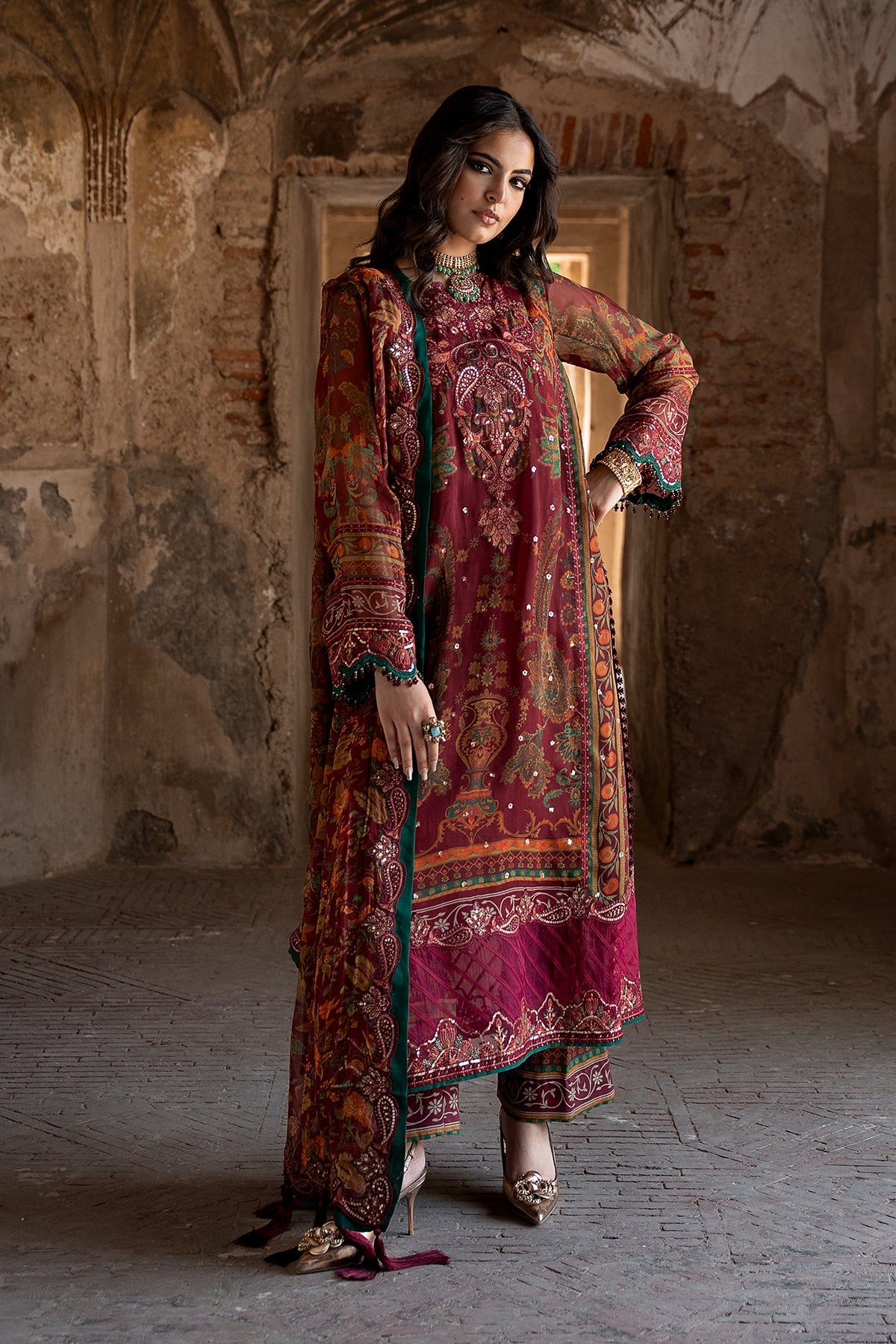 Vasal Embroidered Chiffon Suit By Charizma
