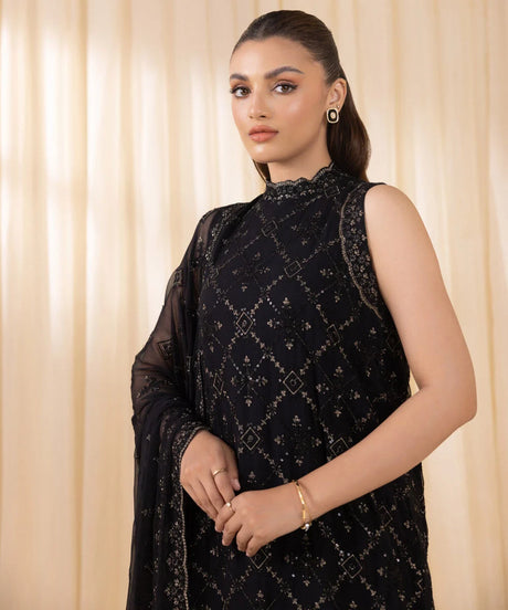 3 Piece - Embroidered Chiffon Suit by Sapphire