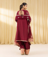 3 Piece - Embroidered Raw Silk Suit by Sapphire