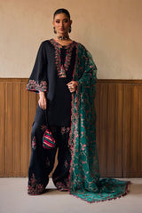 3-PC Embroidered Raw-Silk Suit By Charizma
