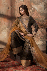 3-PC Embroidered Raw-Silk Suit  By Charizma