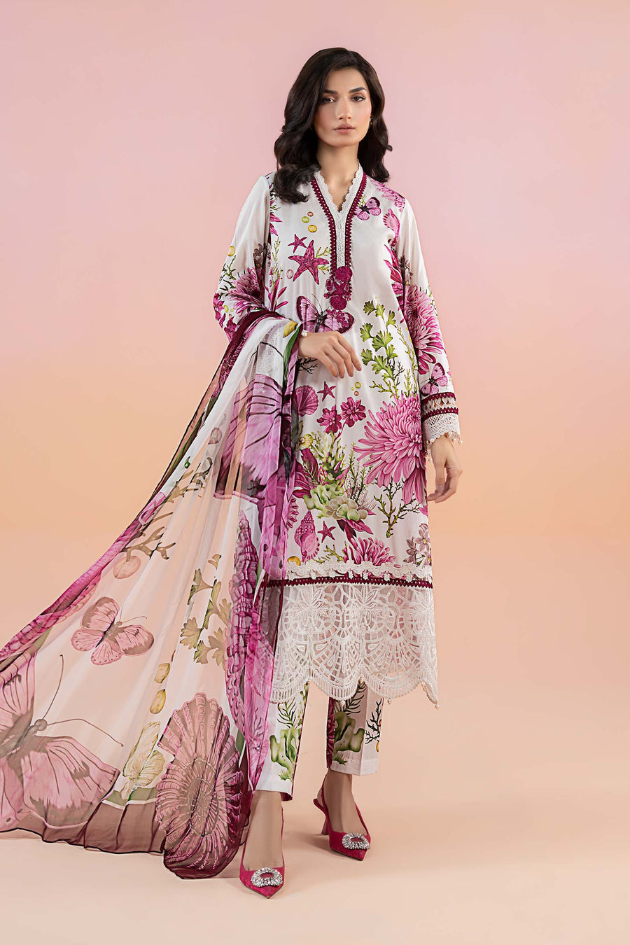 Maria. B. Embroidered  Lawn Suit