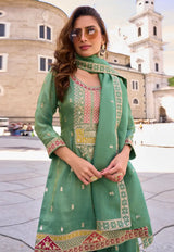 Sea Green Shimmer Pakistani Suit