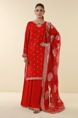 3-PC Embroidered Lawn by Zeen