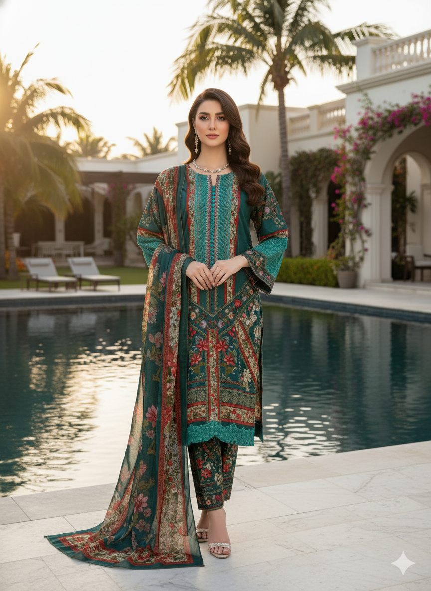 Luxury Embroidered Lawn Ready To Ship
