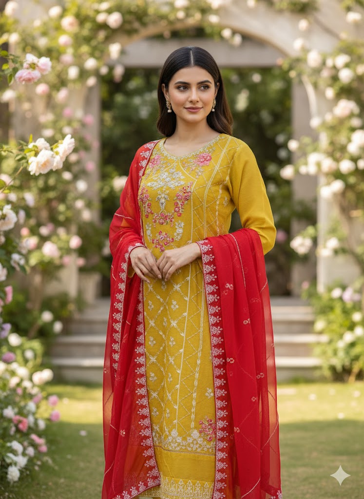 2pc Embroidered Kurti Collection Ready To Ship