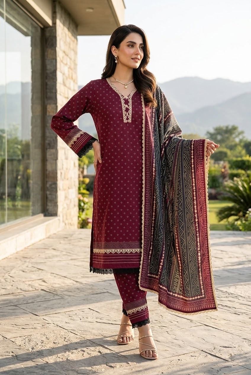 Luxury Premium Lawn With Cotton Duptta