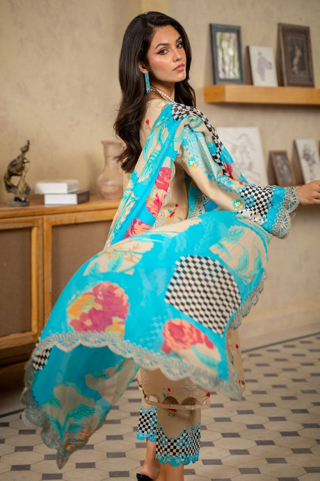 3-PC Embroidered Lawn Suit By Charizma