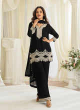 Black Handwork Embroidered Pant Style Suit