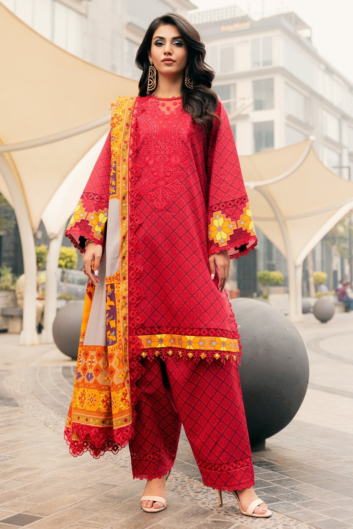 Charizma 3-PC Embroidered Lawn Suit