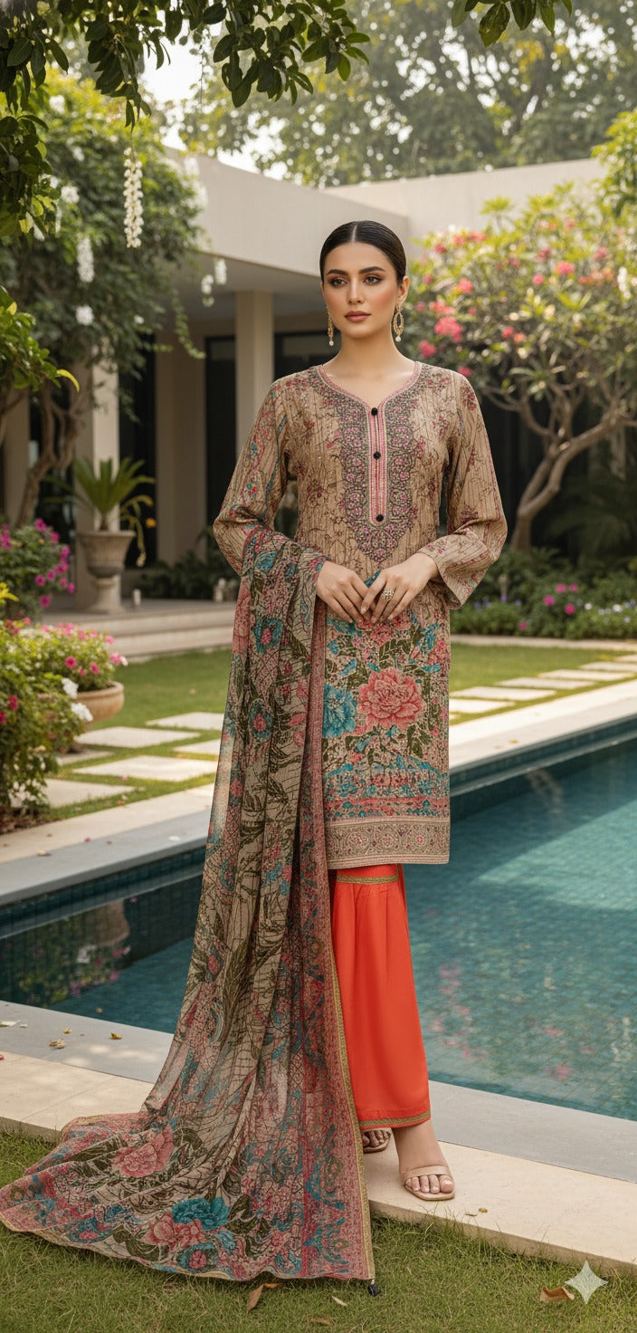 Luxury Embroidered Lawn Ready To Ship