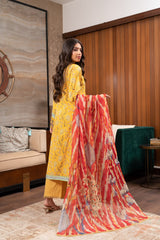 Mehreen By Munira Designer Golden Bloom Lawn Suit