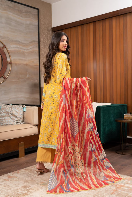 Mehreen By Munira Designer Golden Bloom Lawn Suit