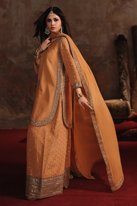 3-PC Embroidered Raw-Silk Suit by Charizma