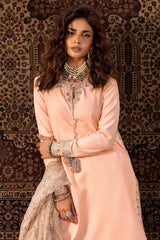 3-PC Embroidered Raw-Silk Suit by Charizma