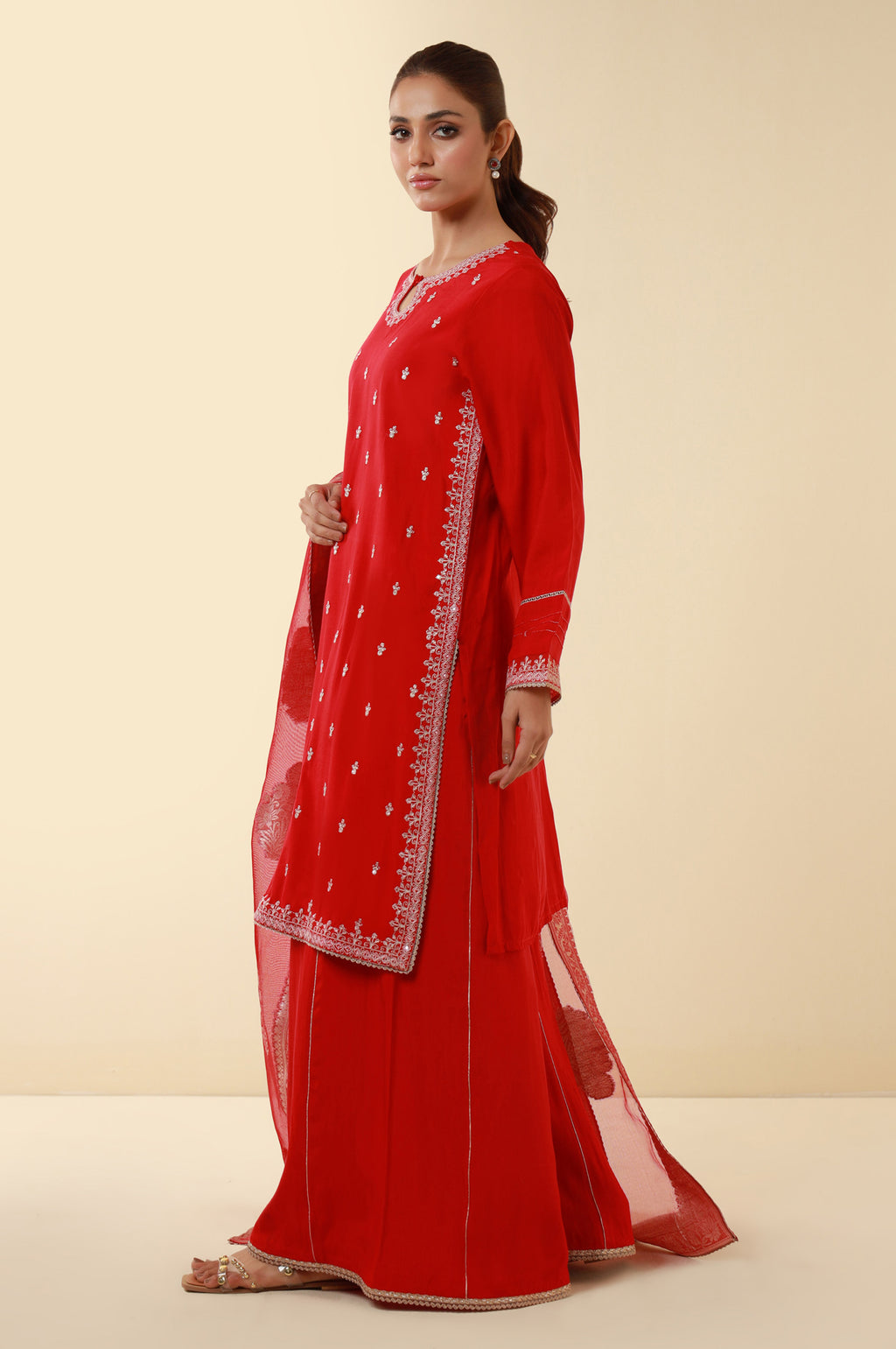 3-PC Embroidered Lawn by Zeen