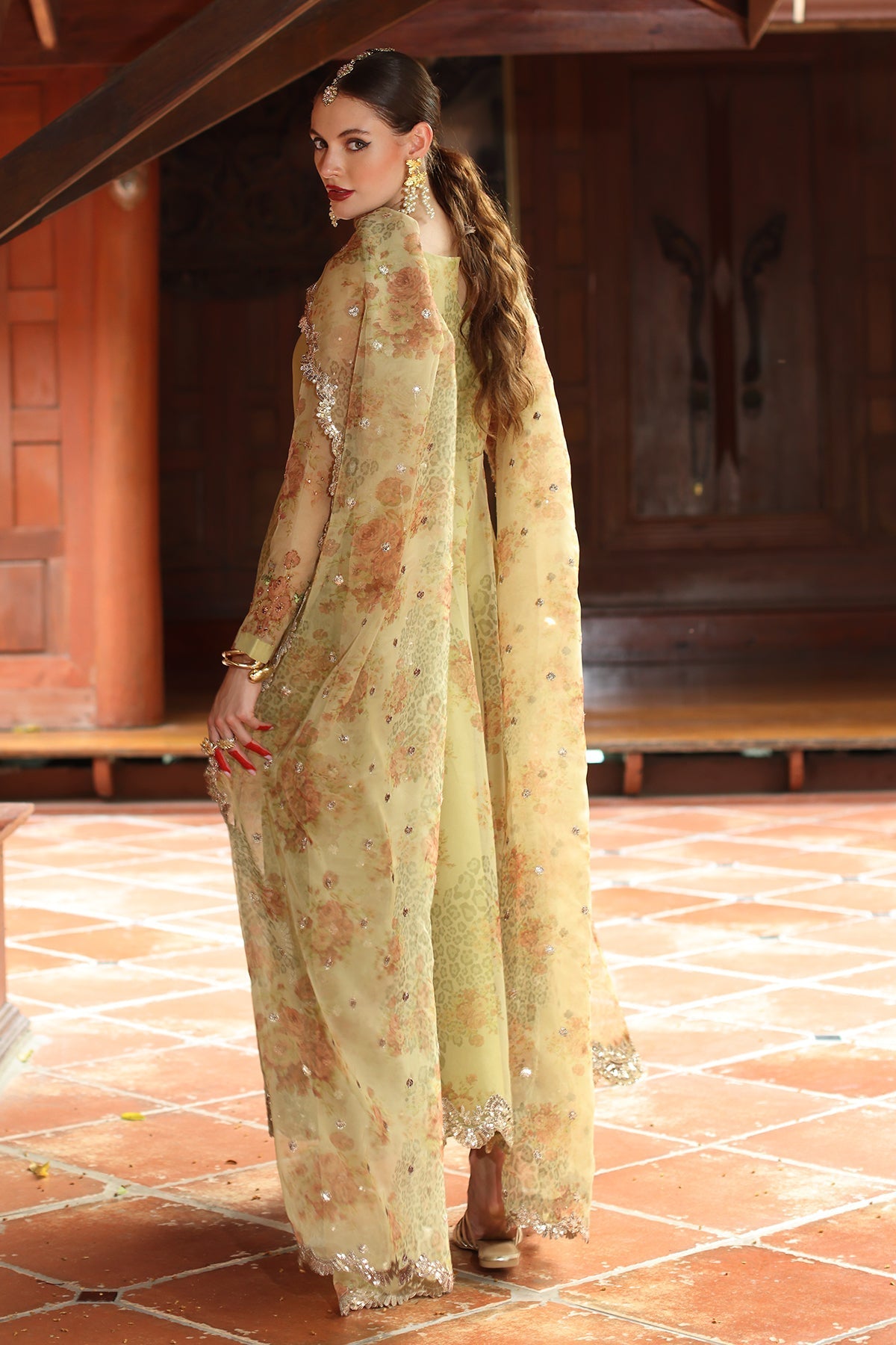 3-PC Embroidered Organza Suit by Charizma