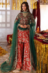 3-PC Embroidered Raw-Silk Suit By Charizma