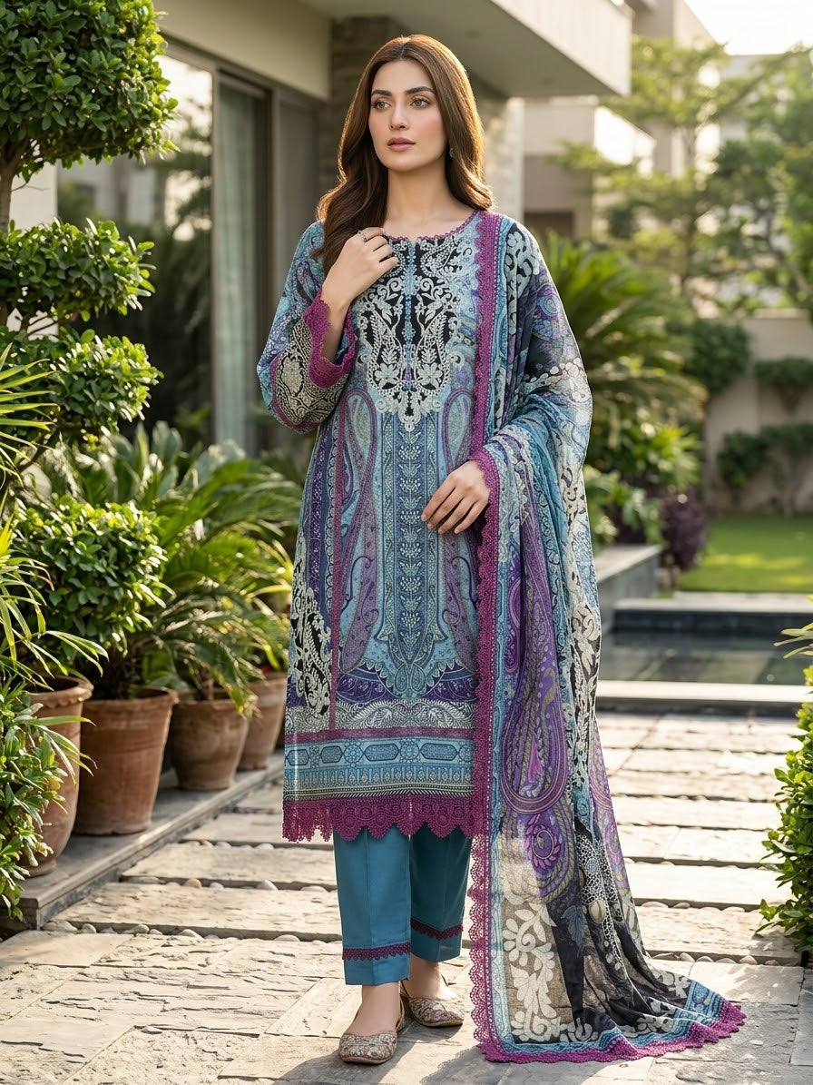 Jade Urbane Embroidered Lawn