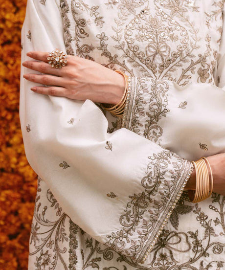 Sapphire Embroidered Raw Silk Suit