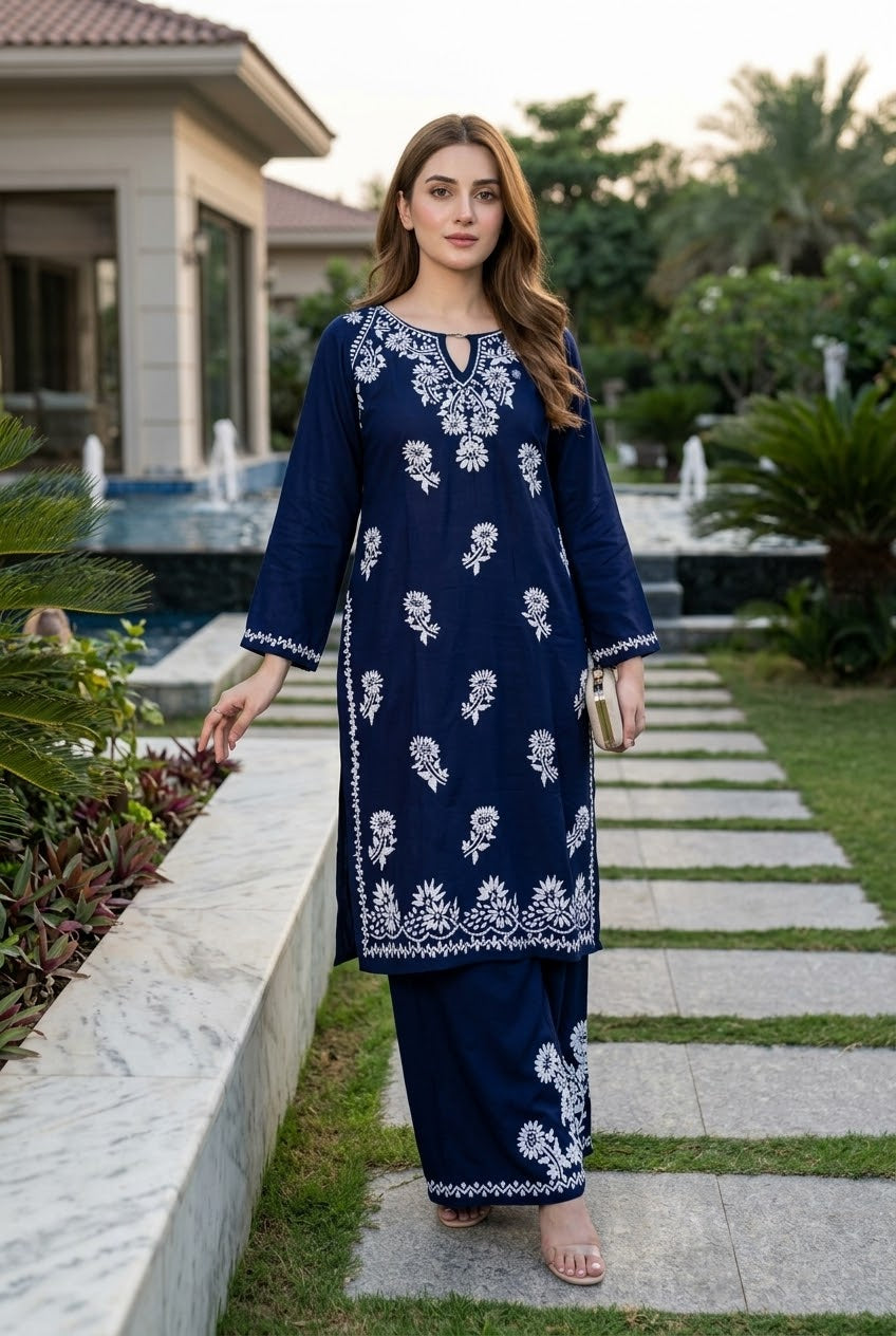 Lucknow 2pc Embroidered Co-Ord Set