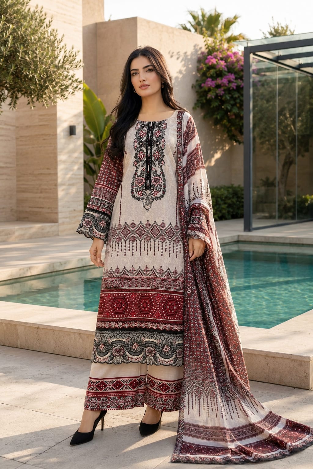 Munira Designers Embroidered Lawn