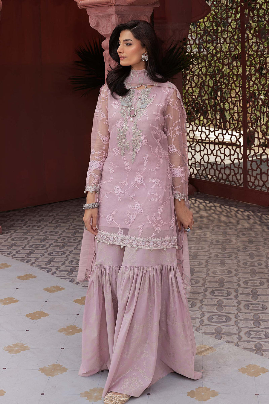 Maria. B. Embroidered Cotton Silk Suit