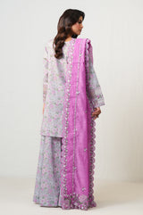 3-PC Embroidered Lawn by Zeen