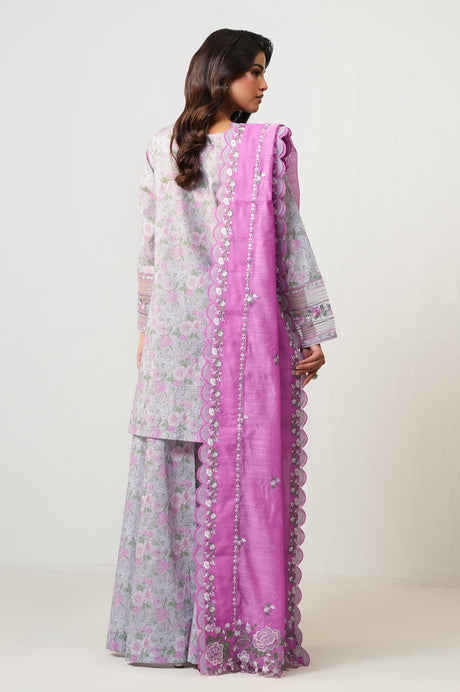 3-PC Embroidered Lawn by Zeen