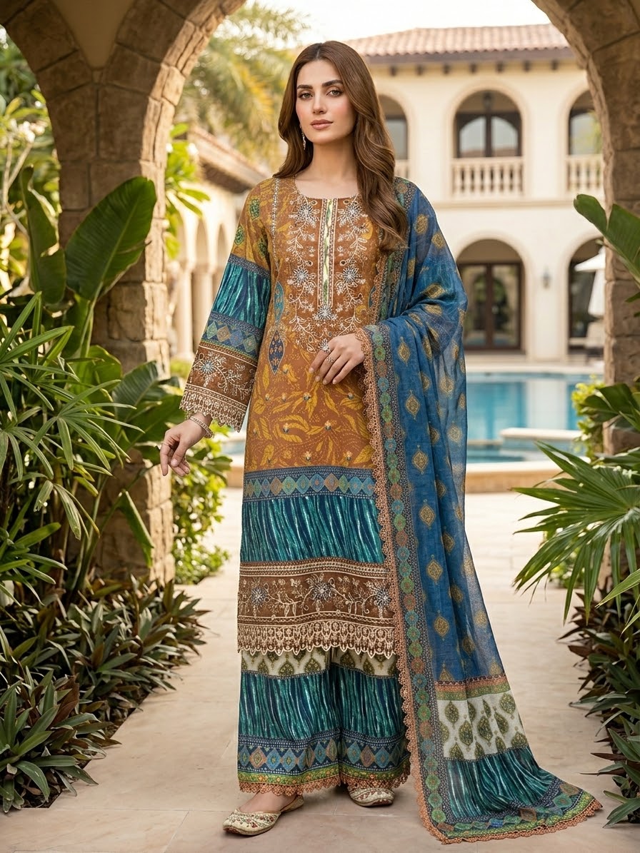 Munira Designers Embroidered Lawn