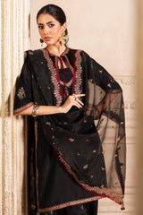 3-PC Embroidered Raw-Silk Suit by Charizma