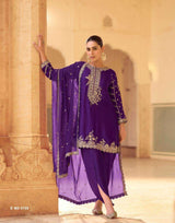 Soft Crepe Silk Embroidered Suit