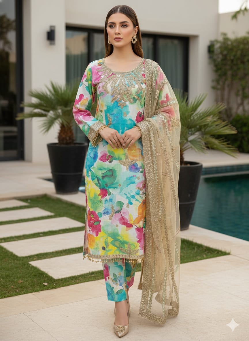 Luxury Embroidered Lawn Ready To Ship