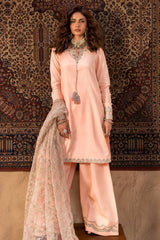3-PC Embroidered Raw-Silk Suit by Charizma