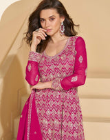 Indian Georgette Embroidered Palazzo Suit