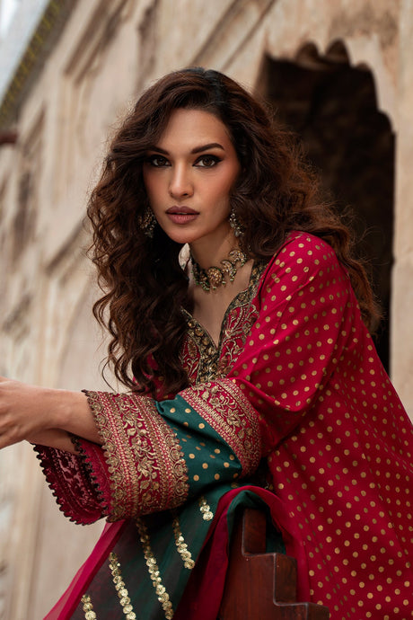 3-PC Embroidered Luxury Suit By Charizma