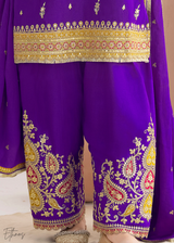 Indigo Purple Chinon Silk Salwar Suit