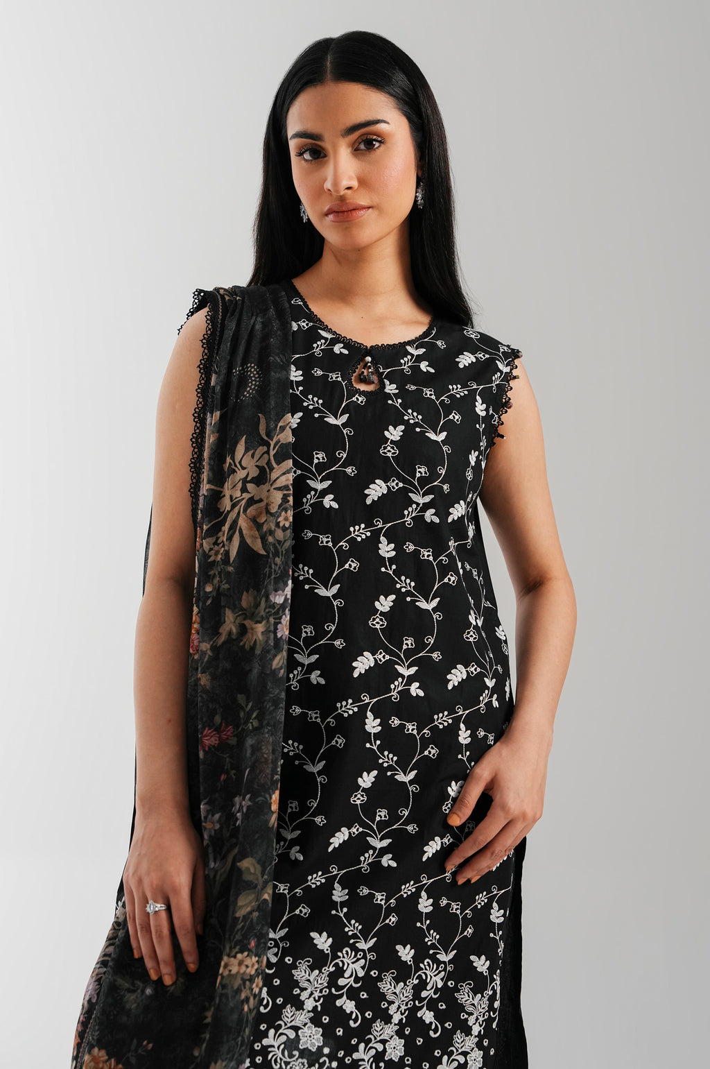 3-PC Embroidered Lawn by Zeen