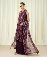 Sapphire Embroidered Chiffon Suit