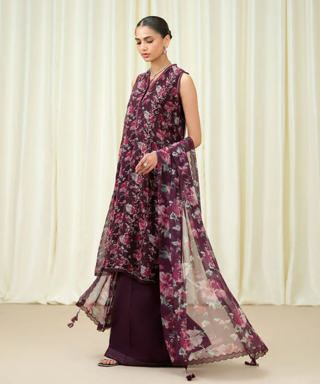 Sapphire Embroidered Chiffon Suit