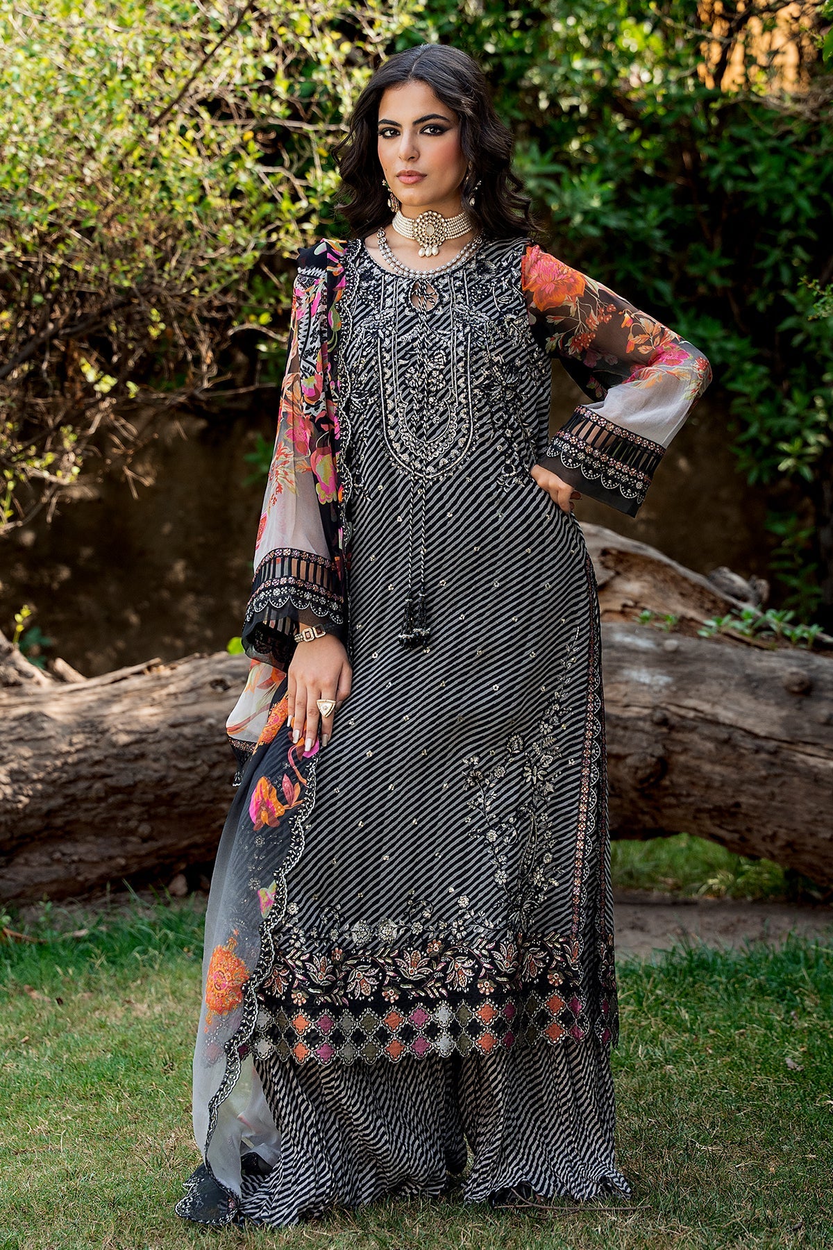 Vasal Embroidered Chiffon Suit By Charizma