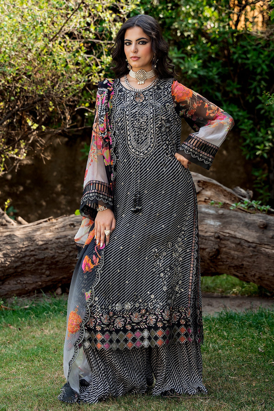 Vasal Embroidered Chiffon Suit By Charizma