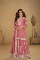 Indian Chinon Silk Sharara Suit