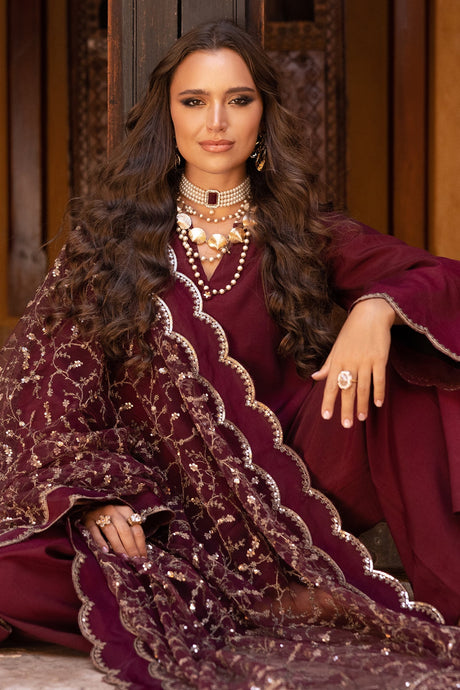 3-PC Embroidered Raw-Silk Suit by Charizma
